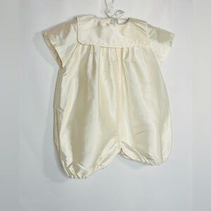 Isabel Garreton White Ivory Silk Romper 9 Months Boy